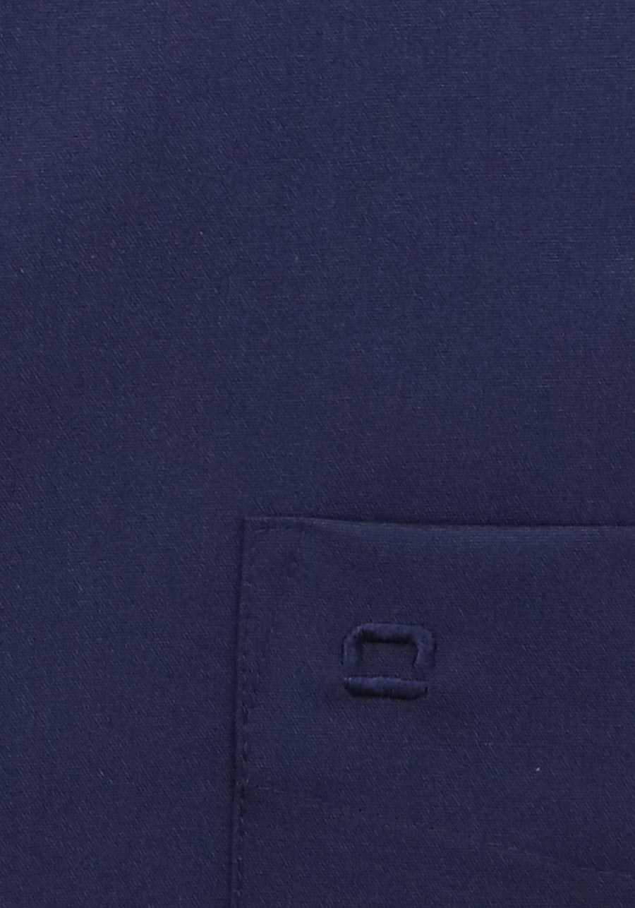modern Popeline New Kragen Kent Hemd mit fit OLYMP Luxor nachtblau Langarm