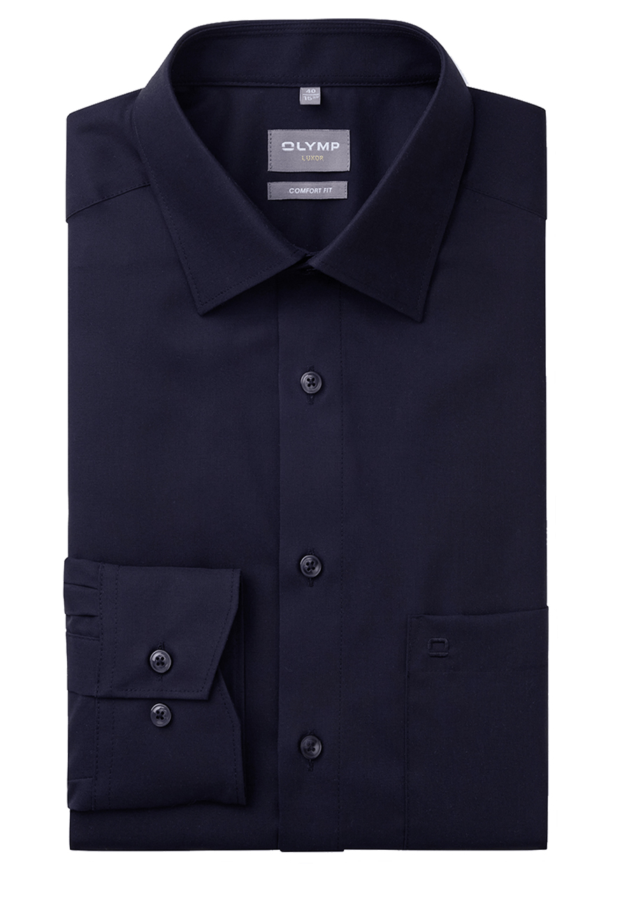 Produktbild f�r 'OLYMP Luxor comfort fit Hemd Langarm mit New Kent Popeline nachtblau'