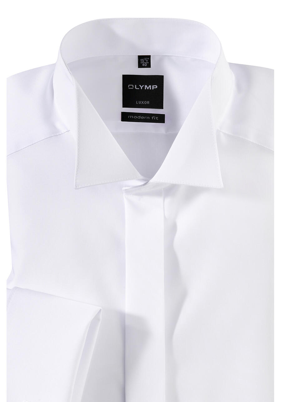 OLYMP Luxor modern fit Gala Hemd extra langer Arm weiß