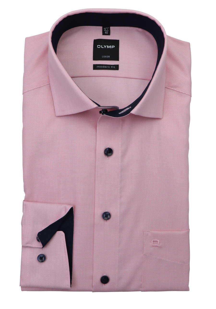 Produktbild fr 'OLYMP Luxor modern fit Hemd Langarm Struktur rosa'
