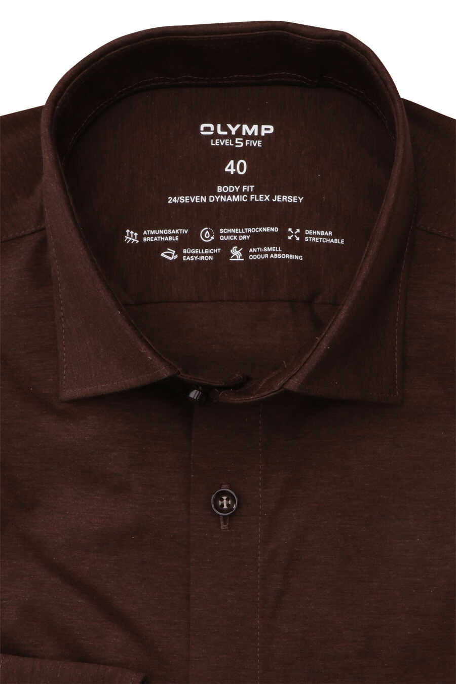 OLYMP Level Langarm body Jersey Five Hemd 24/Seven Stretch fit bronze