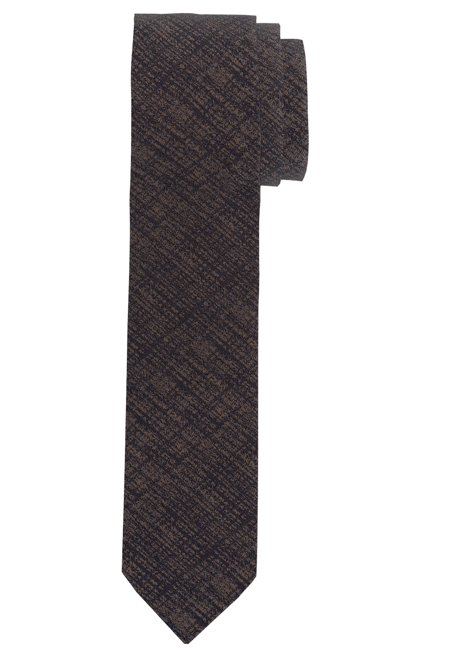 Produktbild f�r 'OLYMP Krawatte super slim 5 cm breit aus reiner Seide Fleckabweisend Muster bronze'