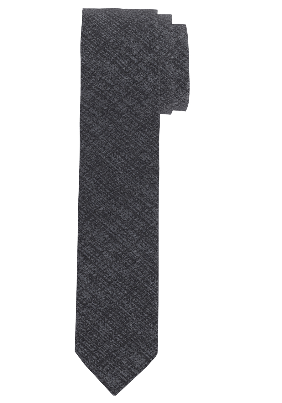 Produktbild f�r 'OLYMP Krawatte super slim 5 cm breit aus reiner Seide Fleckabweisend Muster schwarz'