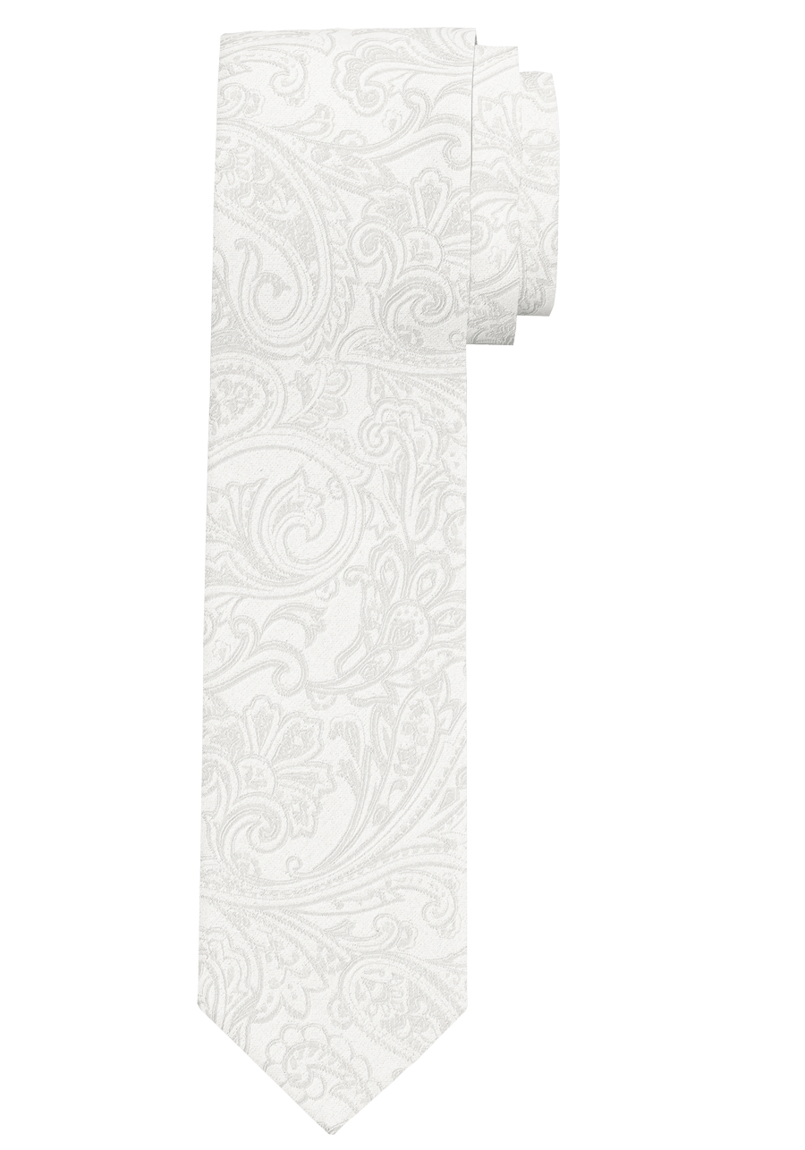 Produktbild f�r 'OLYMP Krawatte slim 6,5 cm breit aus reiner Seide Fleckabweisend Muster wei�'