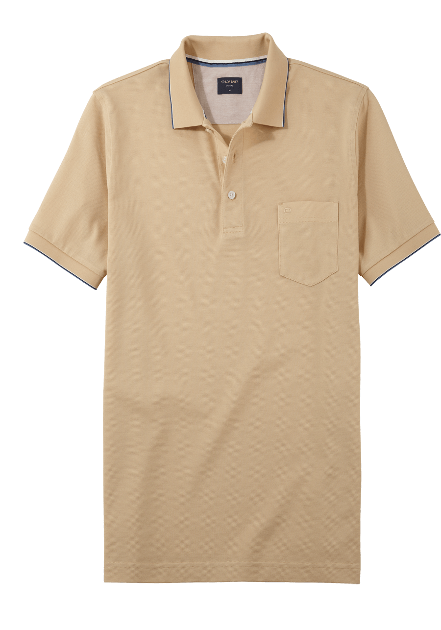 Produktbild f�r 'OLYMP Regular Fit Polo Halbarm gekn�pfter Polokragen Baumwolle Pique apricot'