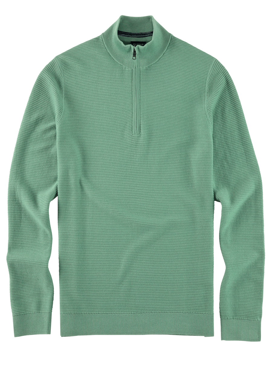 Produktbild fr 'OLYMP regular fit Troyer Langarm Stehkragen Zipper grn'