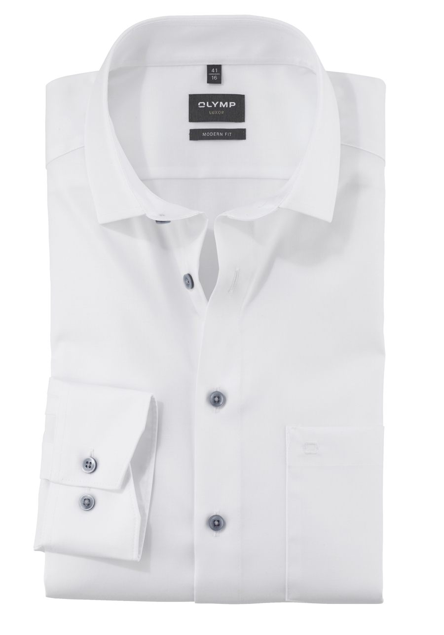 Produktbild fr 'OLYMP Luxor modern fit Hemd Langarm New Kent Kragen Faux wei'