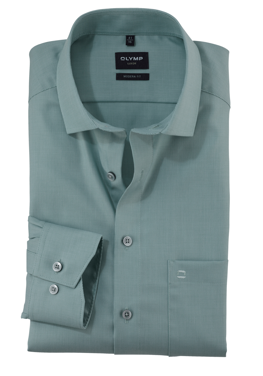 Produktbild fr 'OLYMP Luxor modern fit Hemd Langarm New Kent Kragen Faux mint'