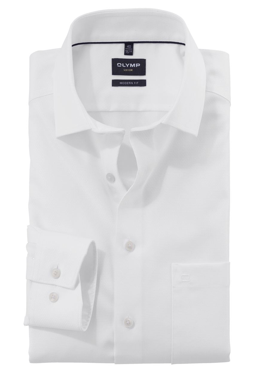 Produktbild fr 'OLYMP Luxor modern fit Hemd Langarm New Kent Kragen Faux wei'