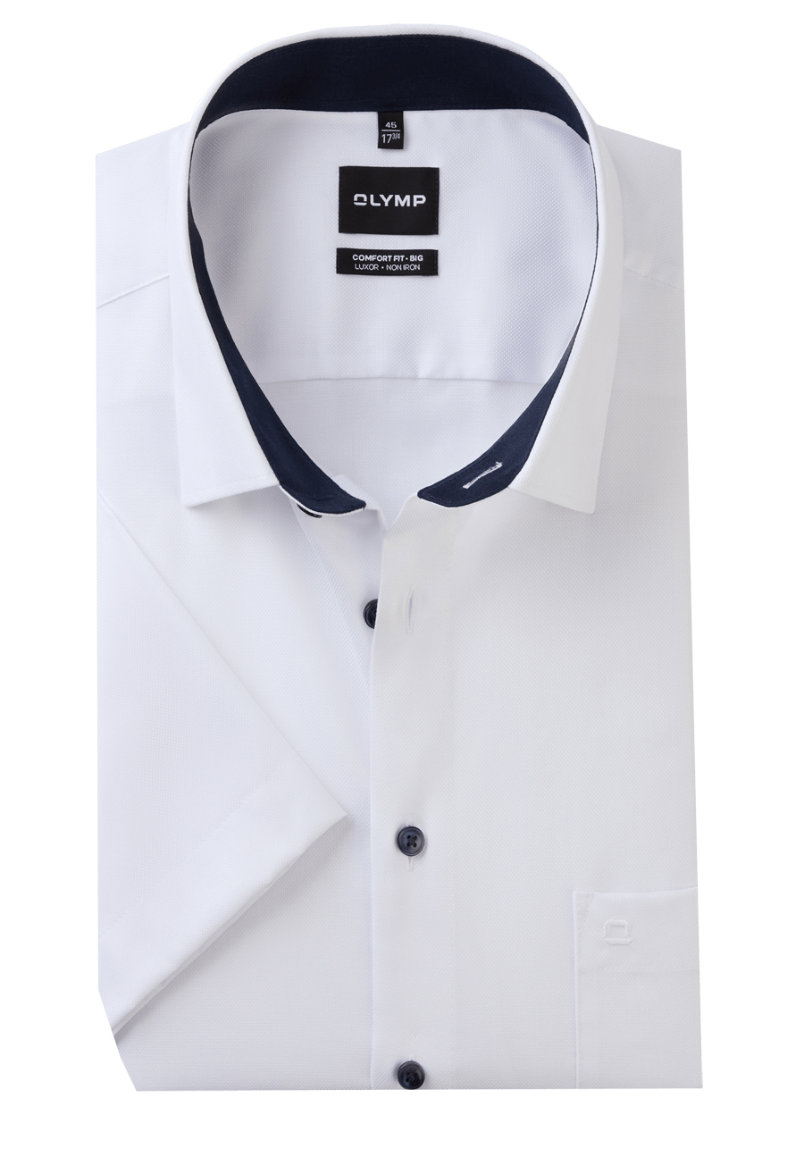 Produktbild fr 'OLYMP Luxor comfort fit big Hemd Halbarm New Kent Kragen Natte wei'
