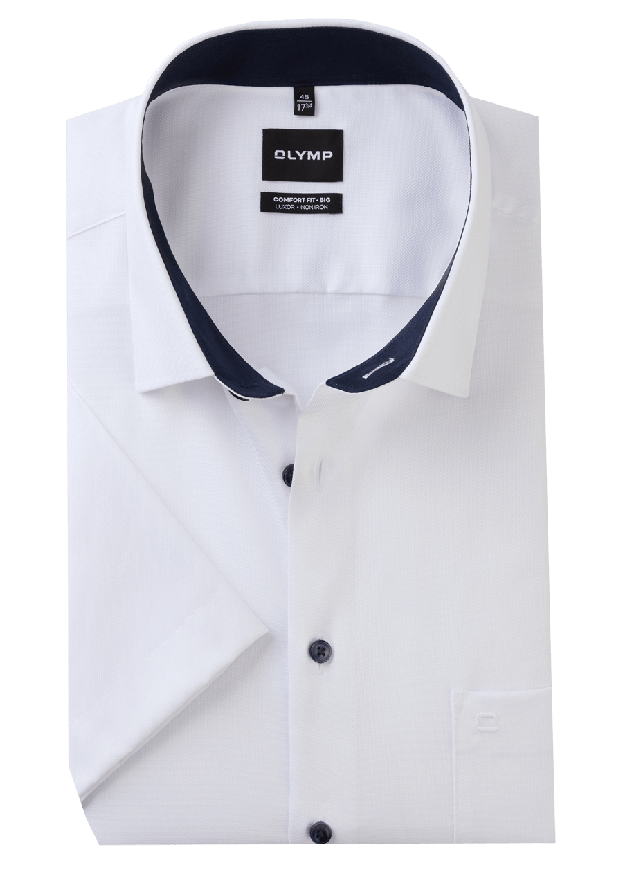 Produktbild fr 'OLYMP Luxor comfort fit big Hemd Halbarm New Kent Kragen Natte wei'