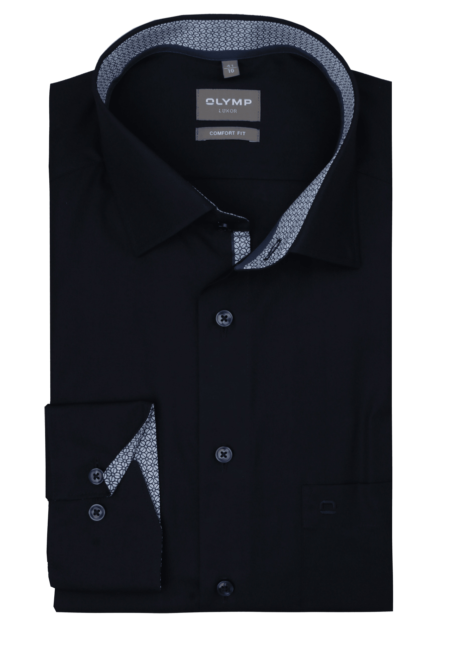 Produktbild f�r 'OLYMP Luxor comfort fit Hemd Langarm New Kent Kragen nachtblau'