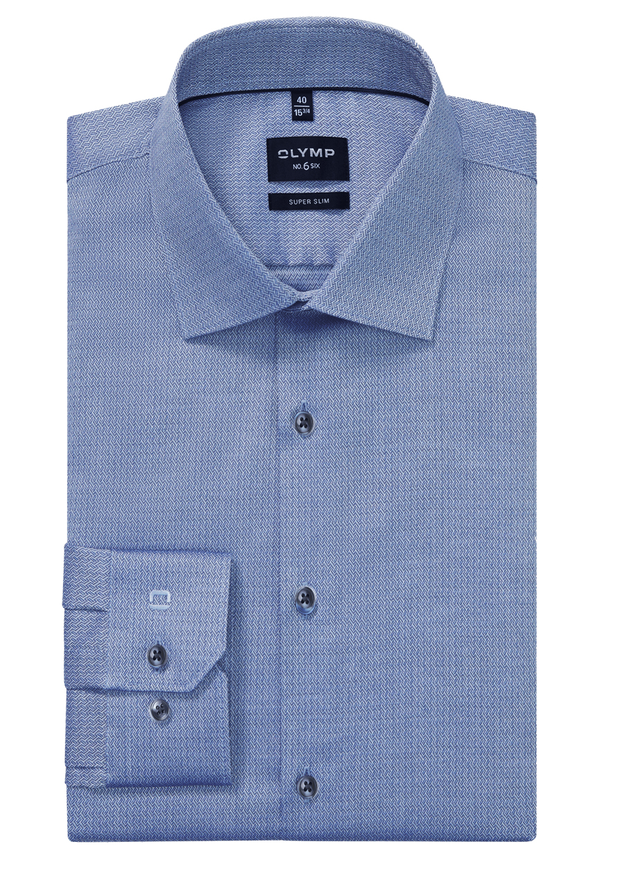 Produktbild f�r 'OLYMP No. Six super slim Hemd extra langer Arm New Kent Kragen Struktur hellblau'