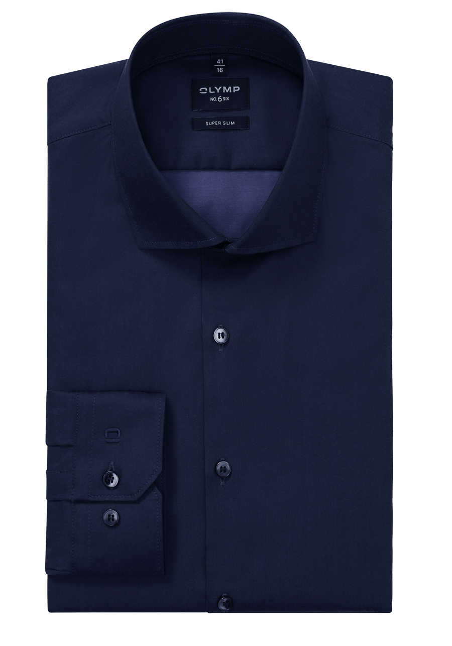Produktbild f�r 'OLYMP No. Six super slim Hemd Langarm New Kent Kragen Satin nachtblau'