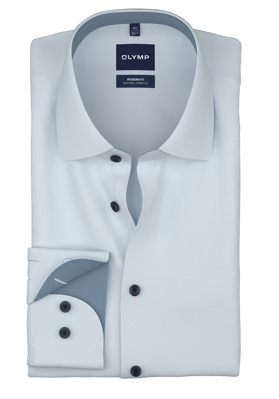 Produktbild f�r 'OLYMP Luxor modern fit Hemd Langarm New Kent Kragen Popeline hellblau'
