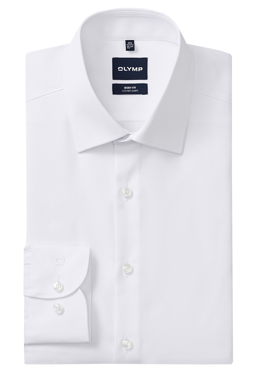 Produktbild f�r 'OLYMP Level Five body fit Hemd Langarm New Kent Kragen Cover Shirt wei�'