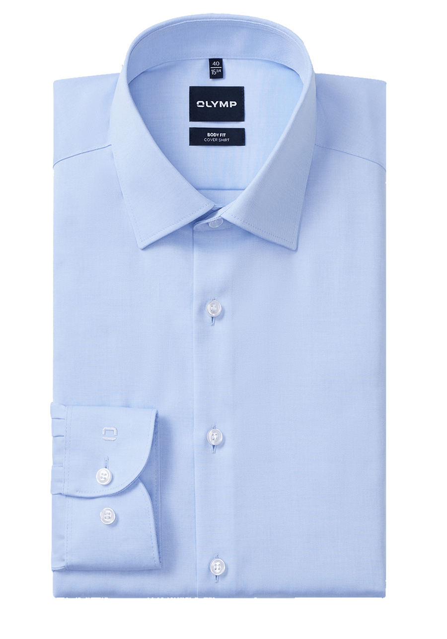 Produktbild f�r 'OLYMP Level Five body fit Hemd Langarm New Kent Kragen Cover Shirt hellblau'