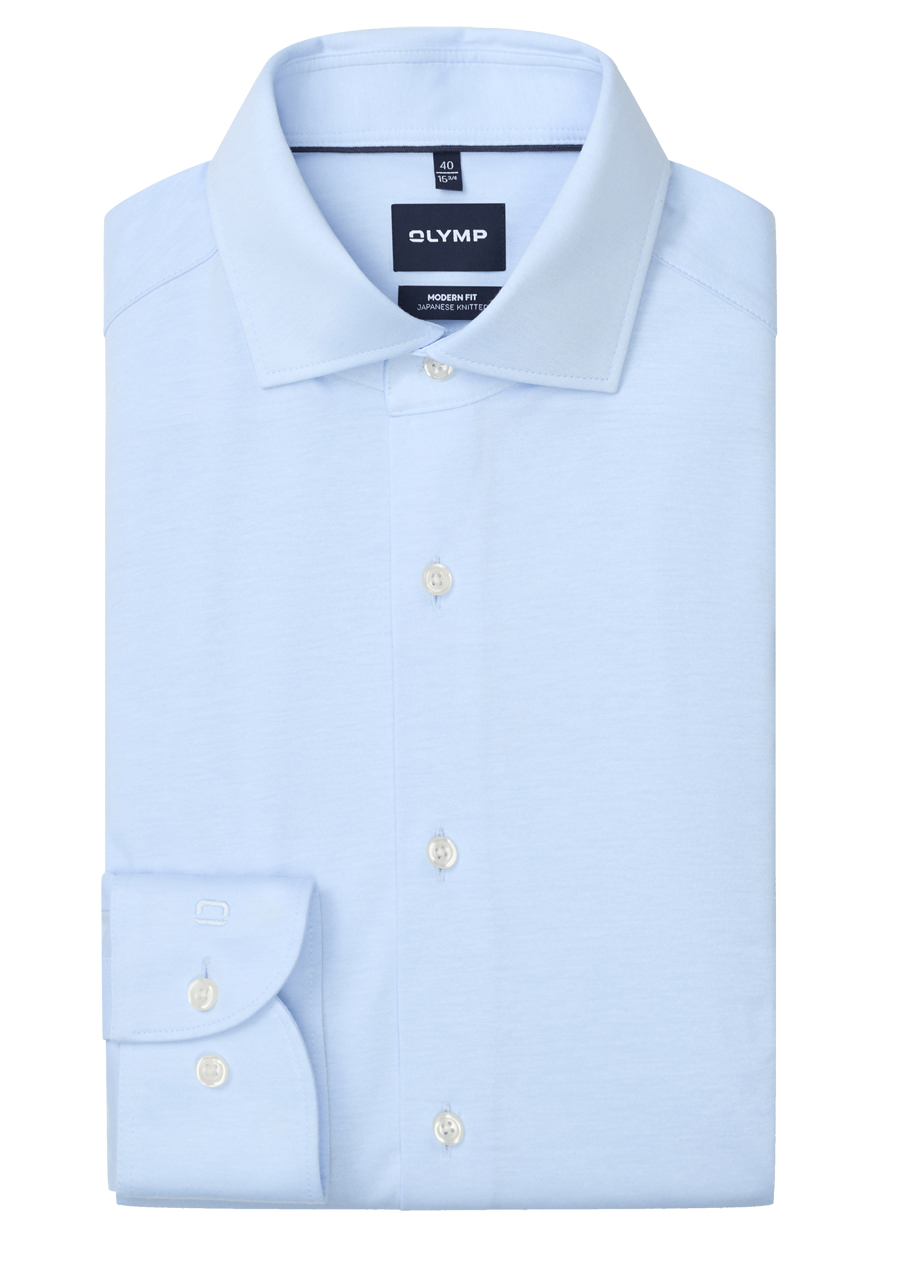Produktbild f�r 'OLYMP Luxor modern fit Langarm Haifischkragen Japanese Knitted hellblau'