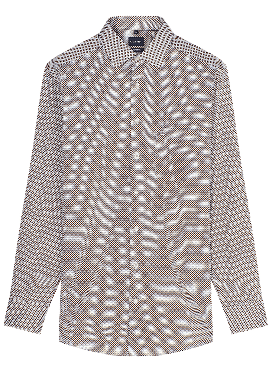 Produktbild f�r 'OLYMP Luxor modern fit Hemd Langarm New Kent Kragen Muster rot'