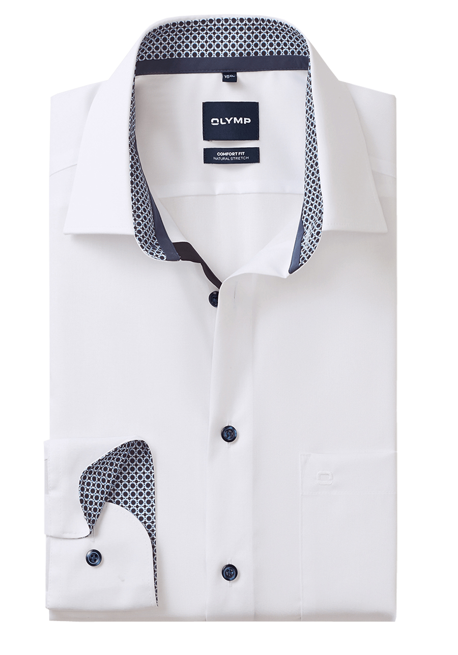 Produktbild f�r 'OLYMP Luxor comfort fit Hemd Langarm New Kent Kragen Popeline wei�'