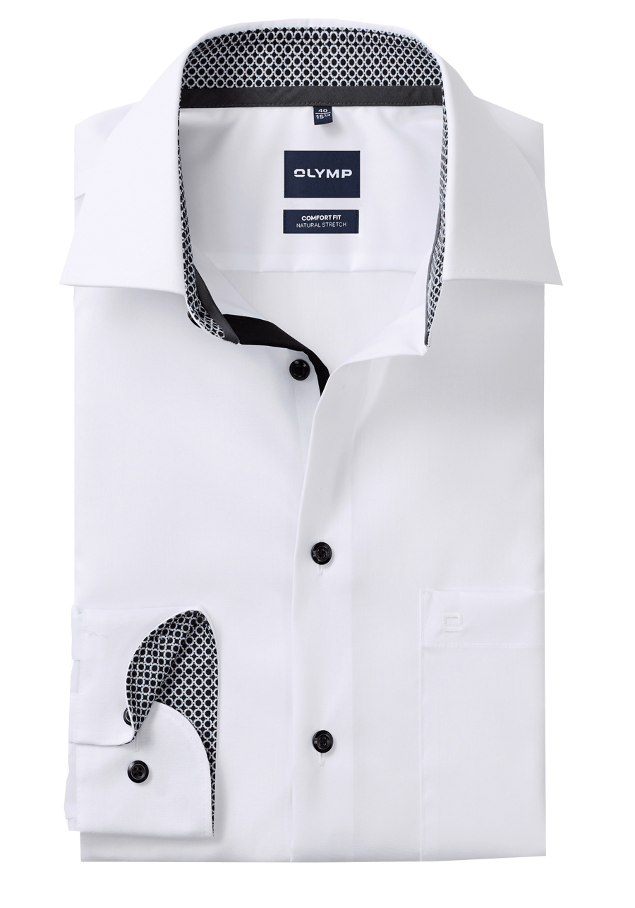 Produktbild f�r 'OLYMP Luxor comfort fit Hemd Langarm New Kent Kragen Popeline wei�'