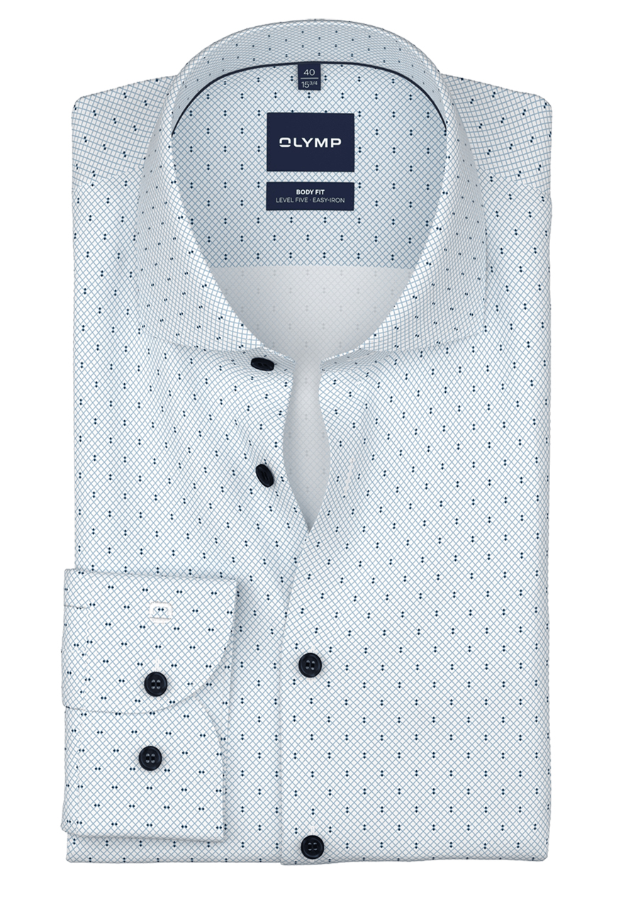 Produktbild f�r 'OLYMP Level Five body fit Hemd Langarm New Kent Kragen Muster hellblau'