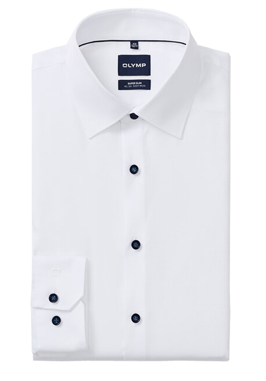 Produktbild f�r 'OLYMP No. Six super slim Hemd Langarm New Kent Kragen Muster wei�'
