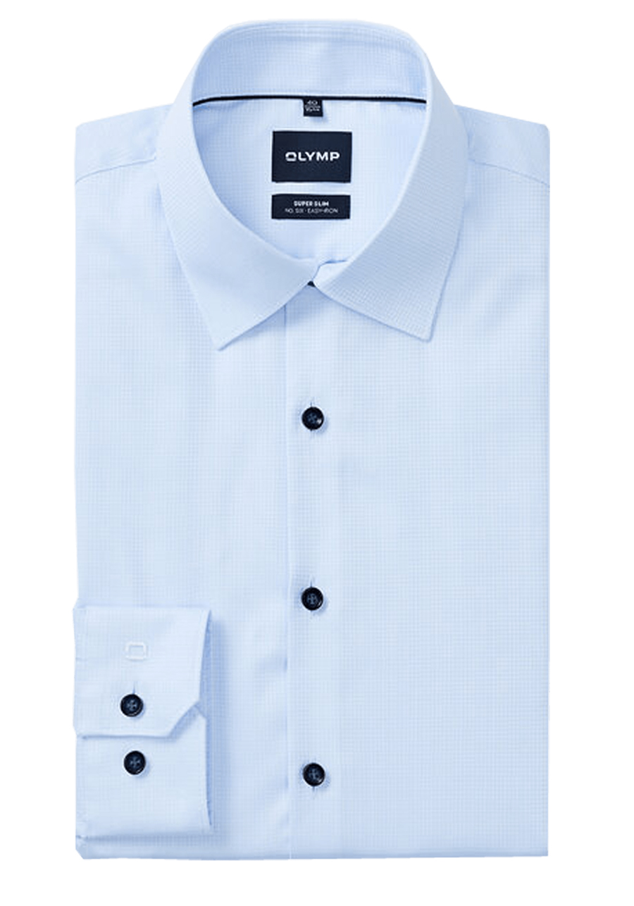 Produktbild f�r 'OLYMP No. Six super slim Hemd Langarm New Kent Kragen Muster hellblau'