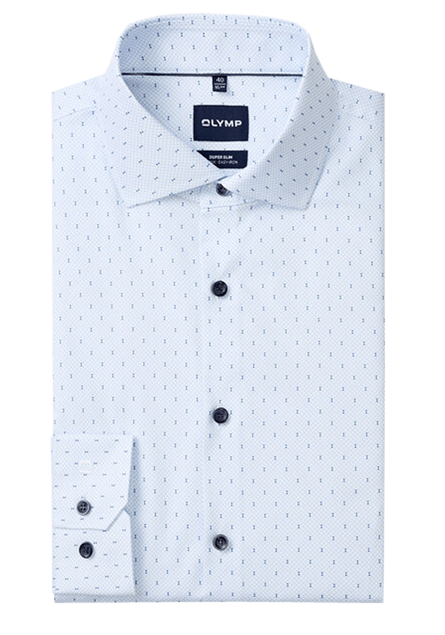 Produktbild f�r 'OLYMP No. Six super slim Hemd Langarm Haifischkragen Muster blau'