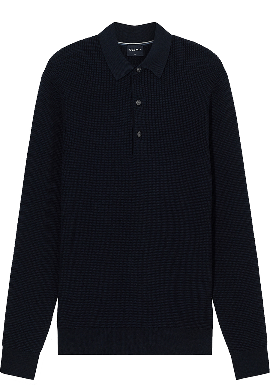 Produktbild f�r 'OLYMP Casual Polo Halbarm Polokragen Strick nachtblau'