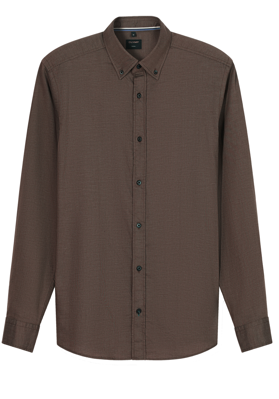 Produktbild f�r 'OLYMP Casual Hemd Langarm Button Down Kragen Faux dunkelbraun'