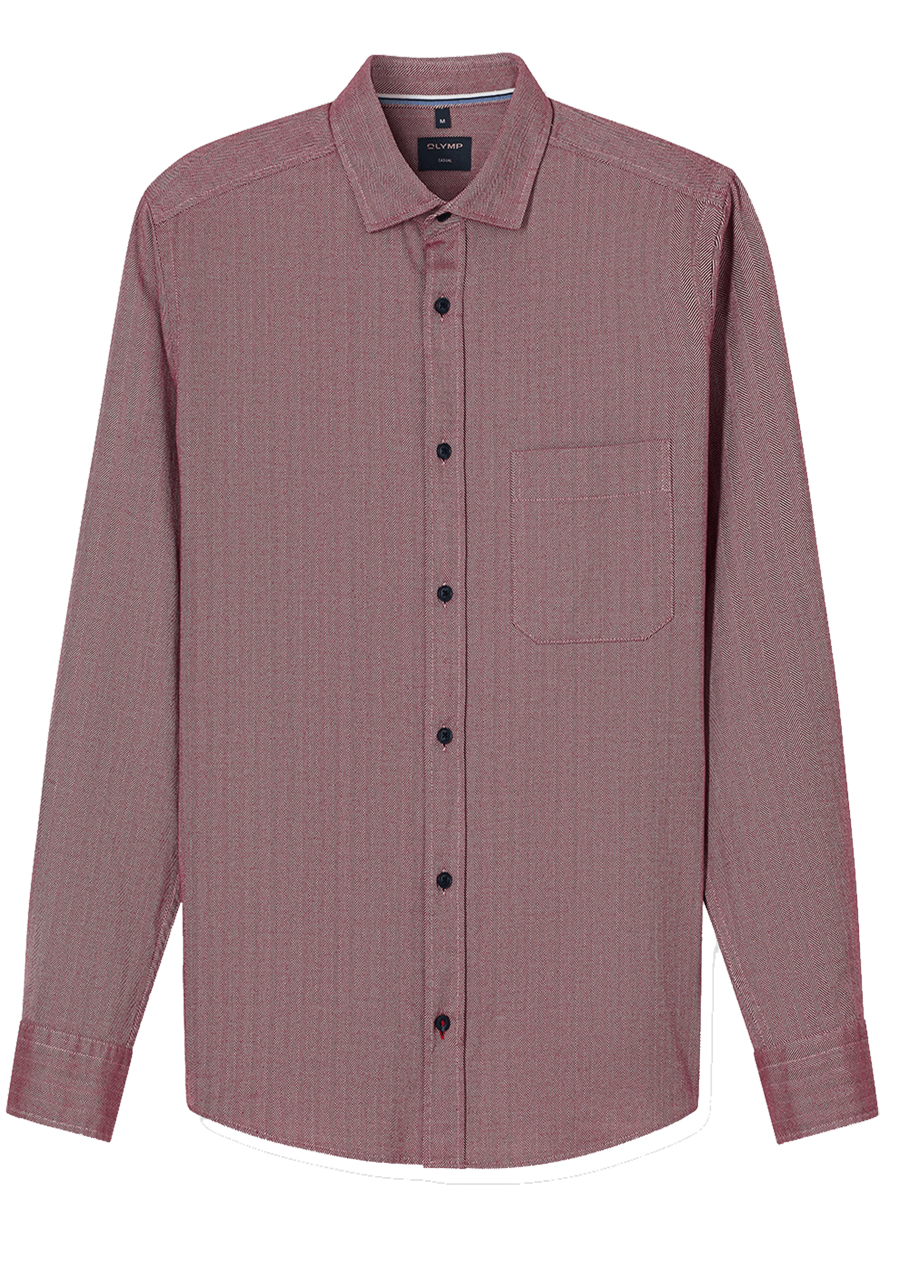 Produktbild f�r 'OLYMP Casual Hemd Langarm New Kent Kragen Fischgrat weinrot'