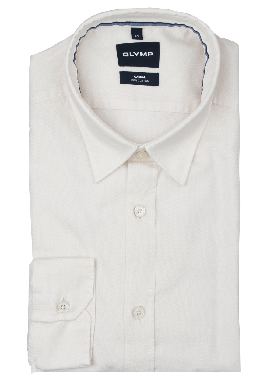 Produktbild f�r 'OLYMP Casual Hemd Langarm New Kent Kragen Muster wei�'