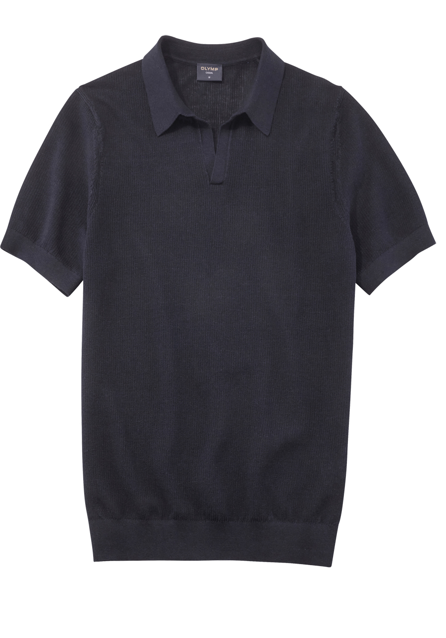 Produktbild fr 'OLYMP Casual Strick Polo Halbarm Polokragen navy'
