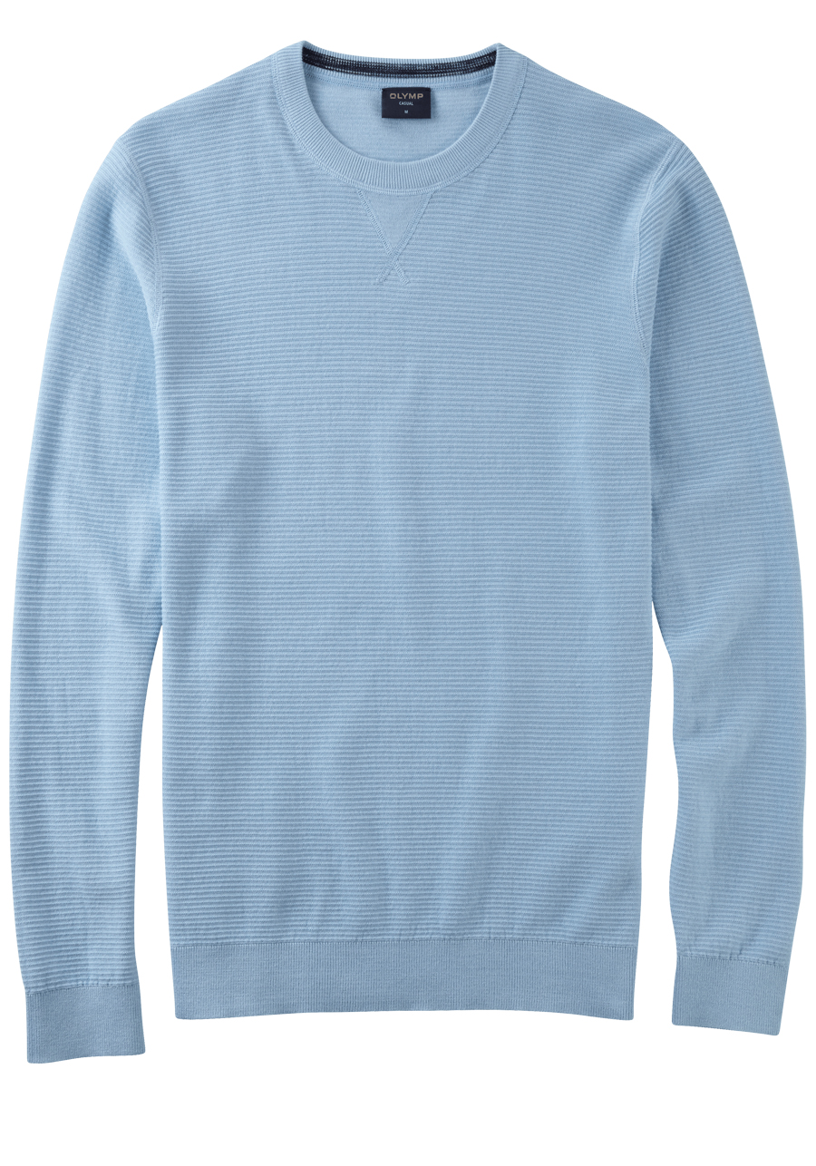 Produktbild fr 'OLYMP Casual Strick Pullover Langarm Rundhals extrafeine Baumwolle aqua'