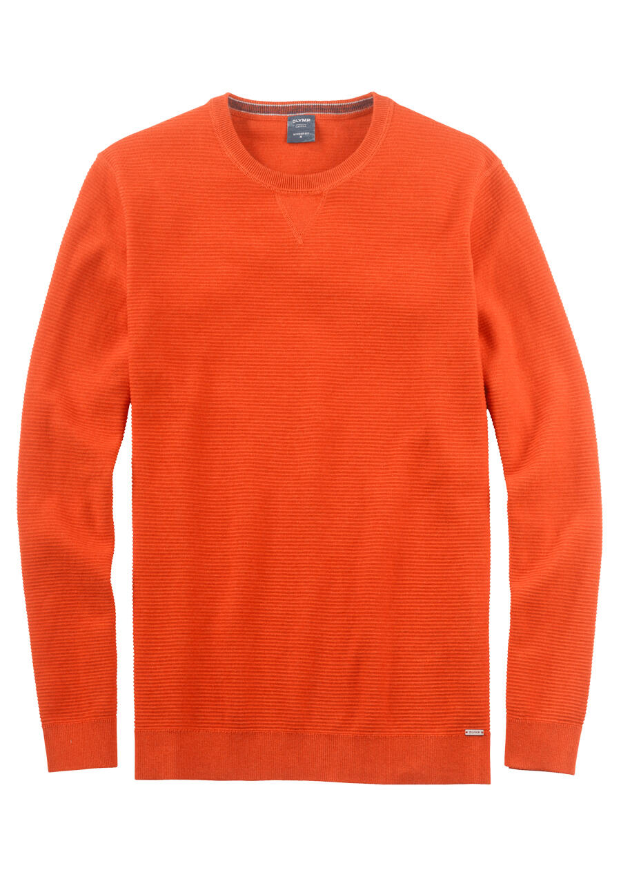 Produktbild fr 'OLYMP Casual Strick Pullover Langarm Rundhals extrafeine Baumwolle orange'