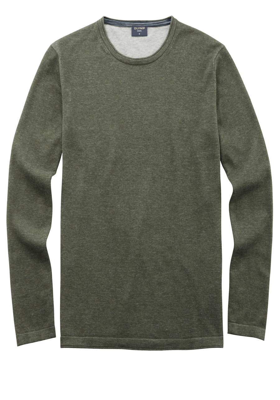Produktbild fr 'OLYMP Casual Strick Pullover Langarm Rundhals oliv'