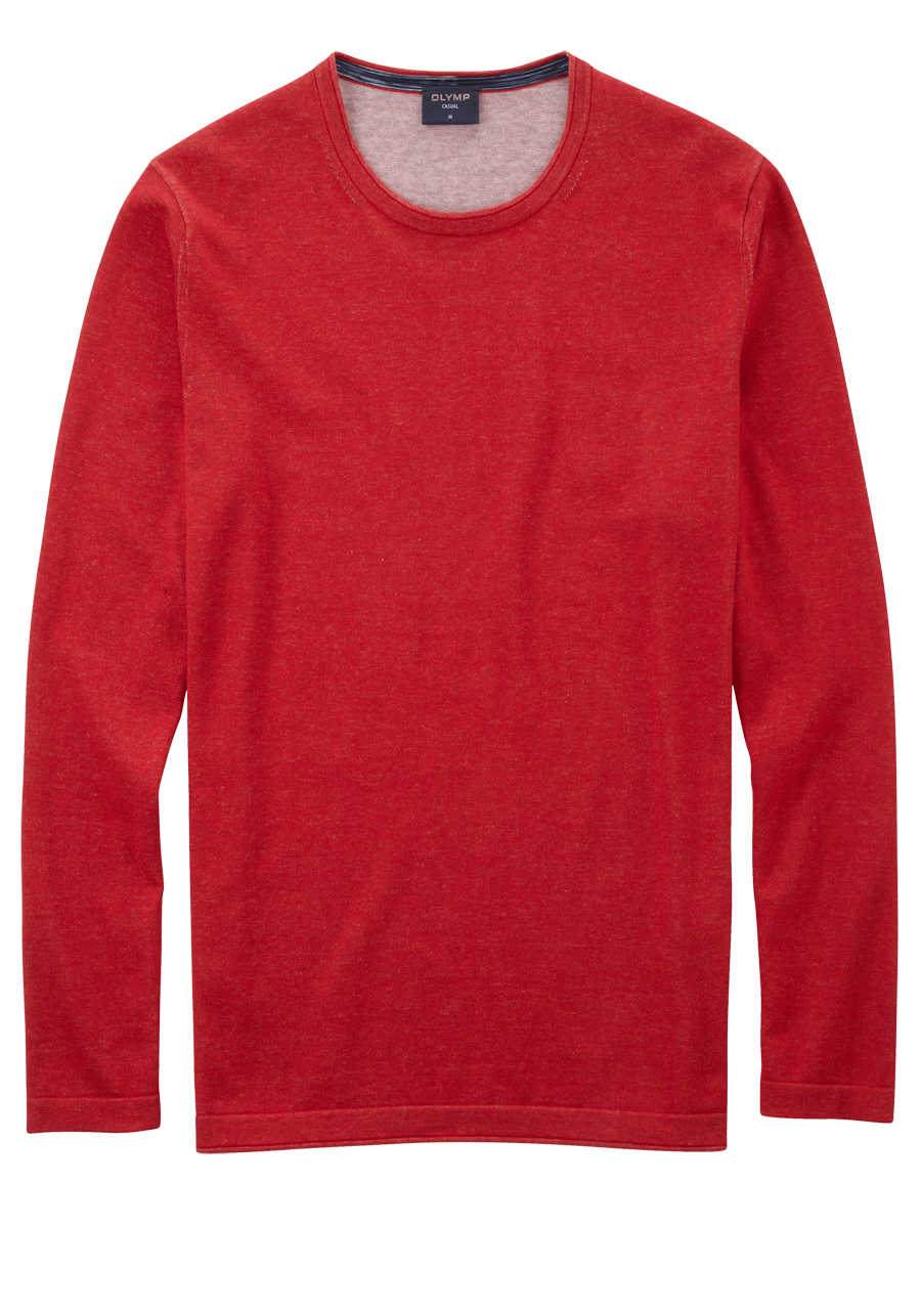 Produktbild fr 'OLYMP Casual Strick Pullover Langarm Rundhals rot'
