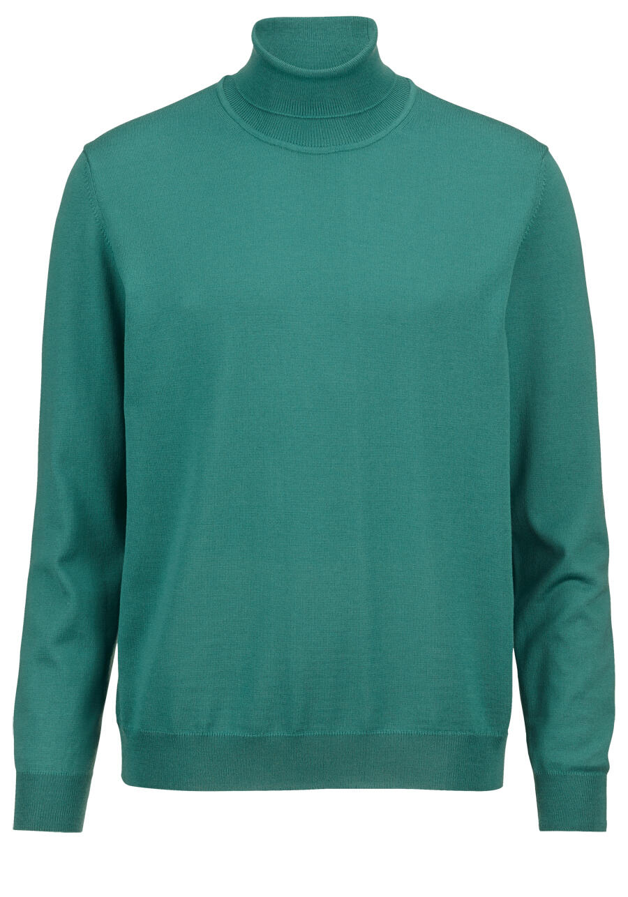 Produktbild fr 'OLYMP Casual Strick Pullover Rollkragen extrafeine Merinowolle jadegrn'