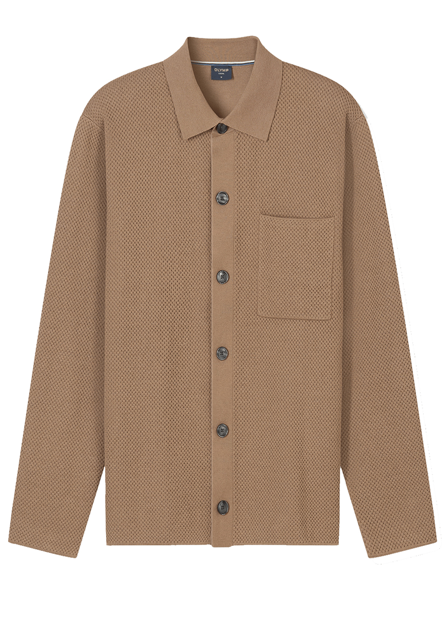 Produktbild f�r 'OLYMP Casual Strickjacke Langarm Baumwollmix Strick mokka'