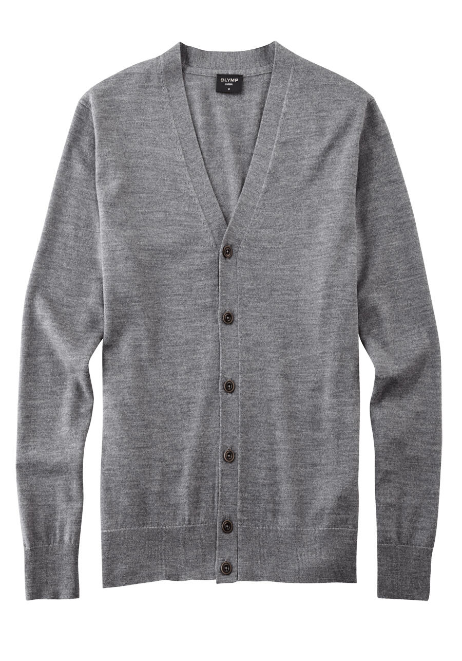 Produktbild fr 'OLYMP Casual regular fit Cardigan Langarm hellgrau'