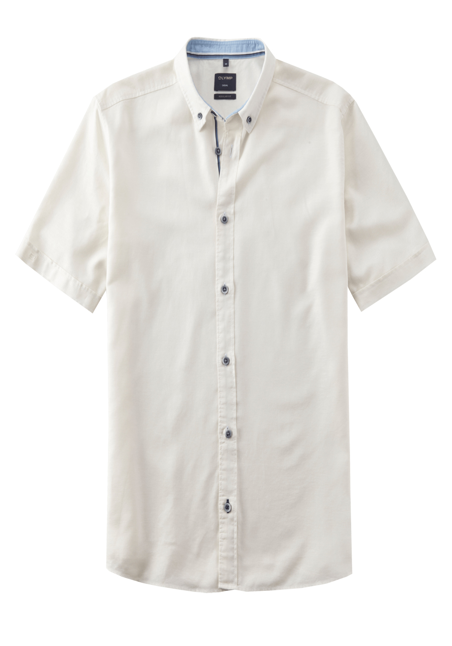 Produktbild fr 'OLYMP Casual regular fit Hemd Halbarm Button Down Kragen Leinenoptik wei'