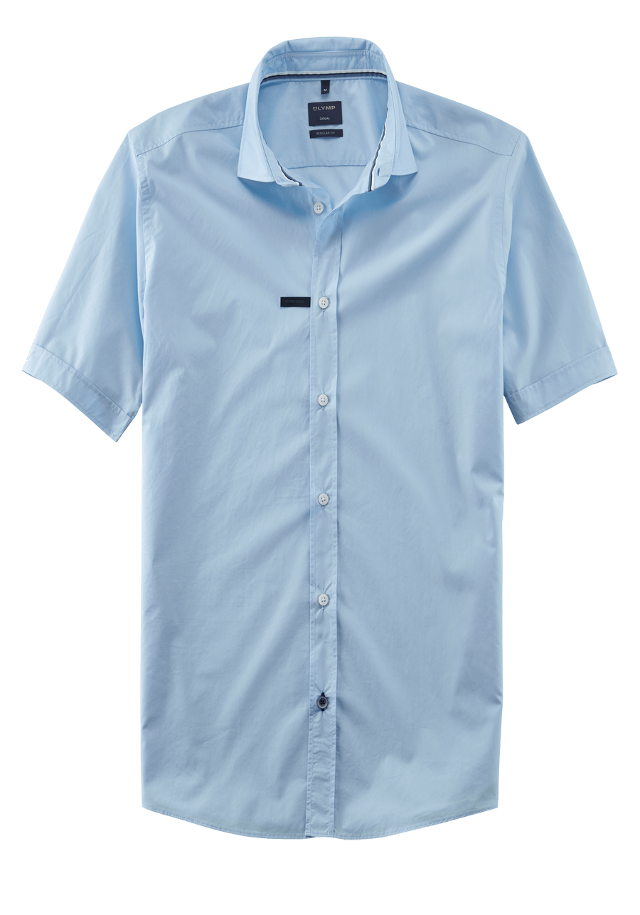 Produktbild f�r 'OLYMP Casual regular fit Hemd Halbarm New Kent Kragen Papertouch hellblau'