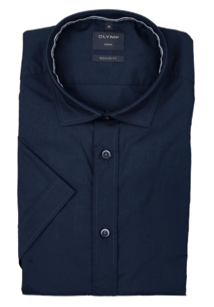Produktbild fr 'OLYMP Casual regular fit Hemd Halbarm New Kent Kragen Papertouch nachtblau'
