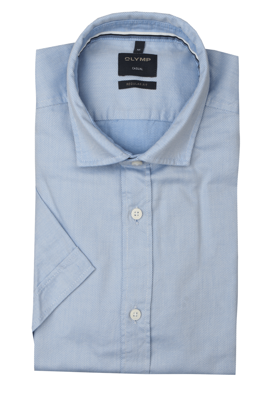 Produktbild fr 'OLYMP Casual regular fit Hemd Halbarm New Kent Kragen Struktur hellblau'