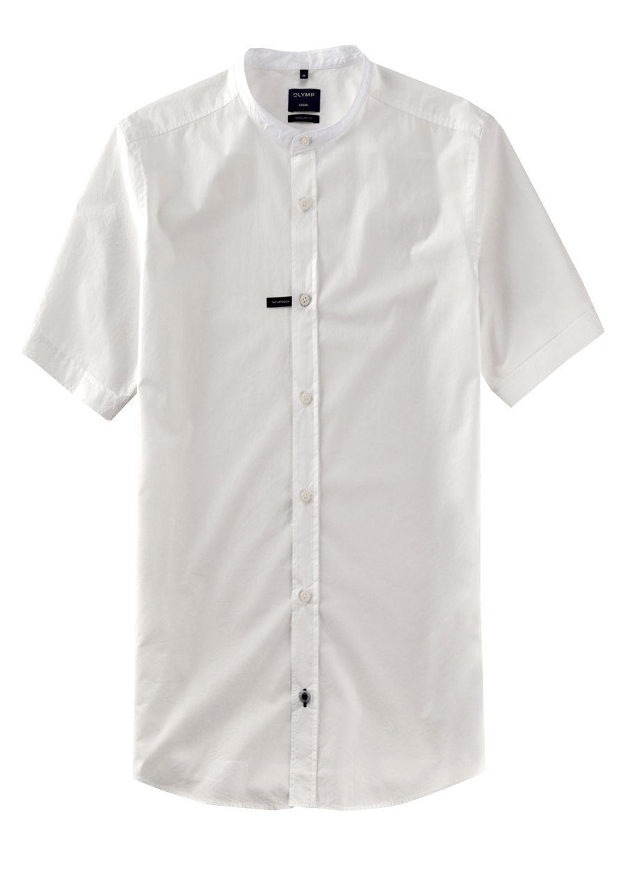 Produktbild fr 'OLYMP Casual regular fit Hemd Halbarm Stehkragen Papertouch wei'