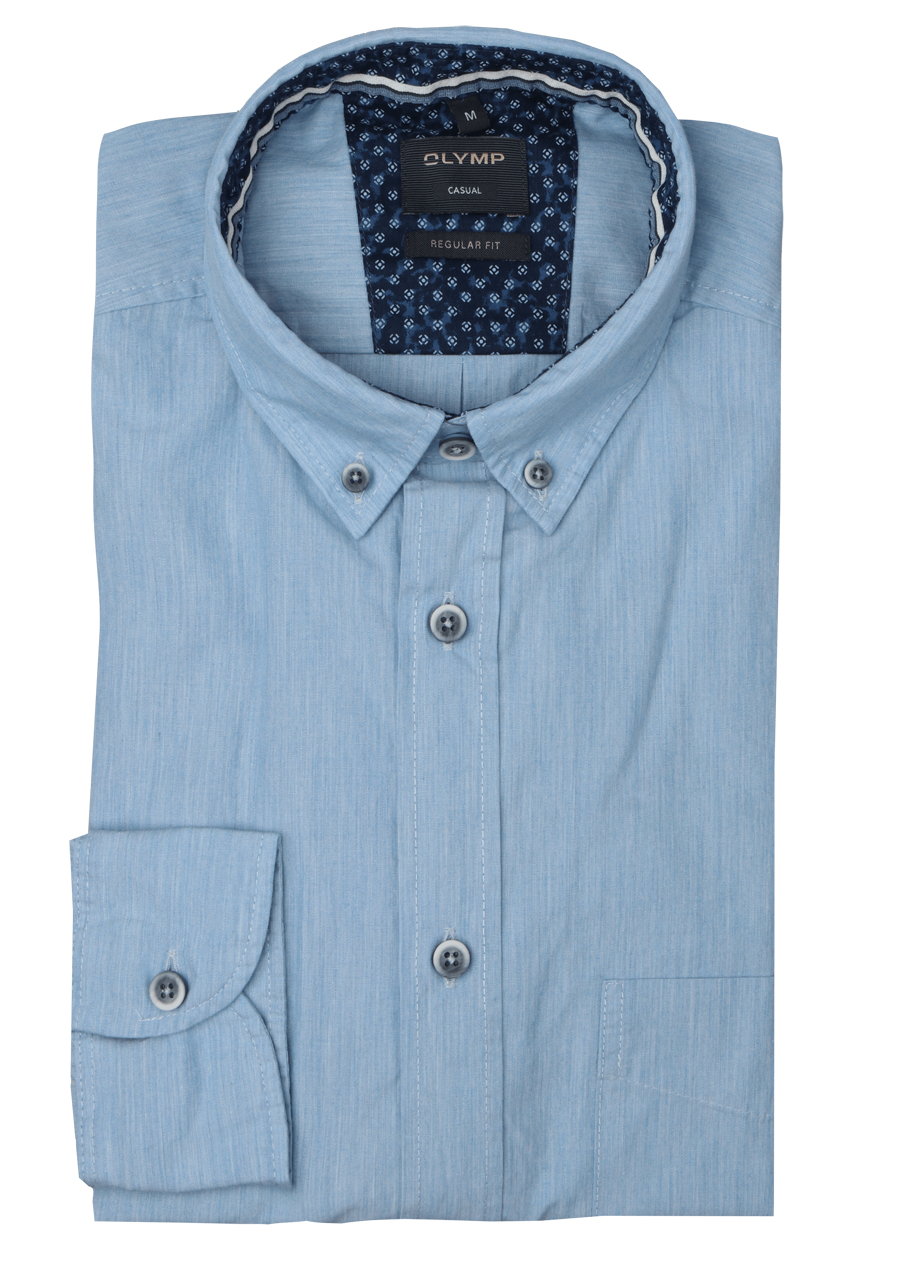 Produktbild fr 'OLYMP Casual regular fit Hemd Langarm Button Down Kragen blau'