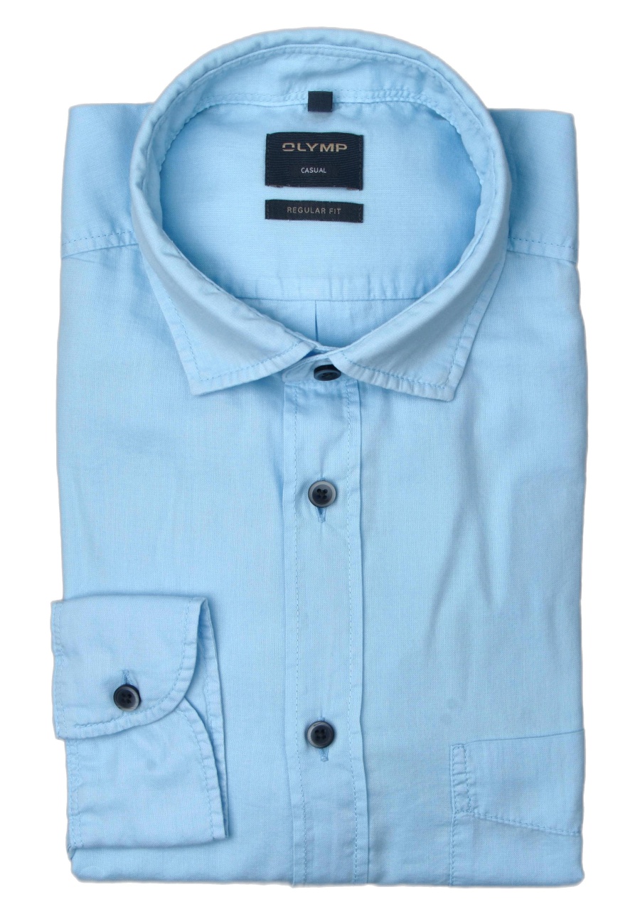 Produktbild fr 'OLYMP Casual regular fit Hemd Langarm New Kent Kragen hellblau'