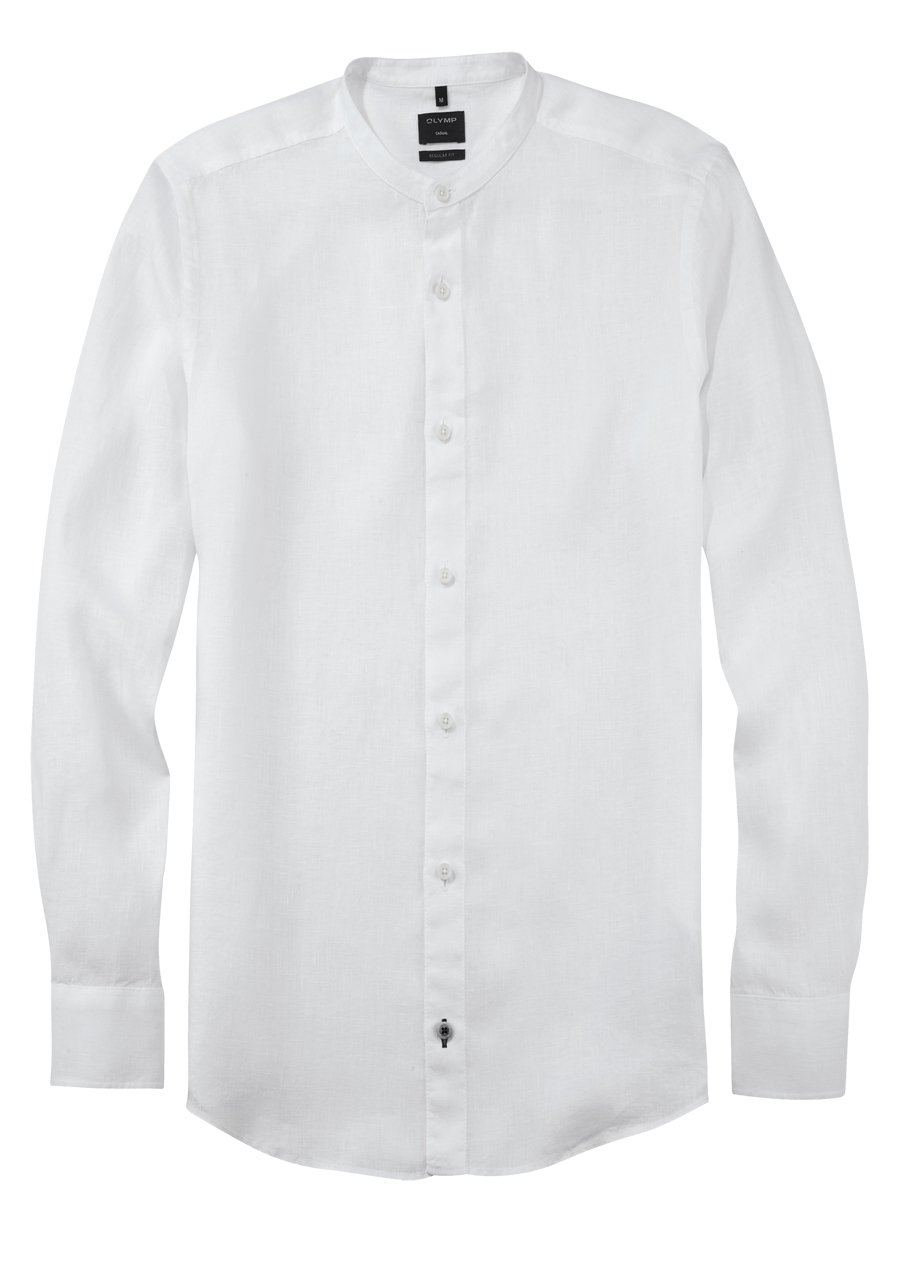 Produktbild fr 'OLYMP Casual regular fit Hemd Langarm Stehkragen Leinen dunkelblau'