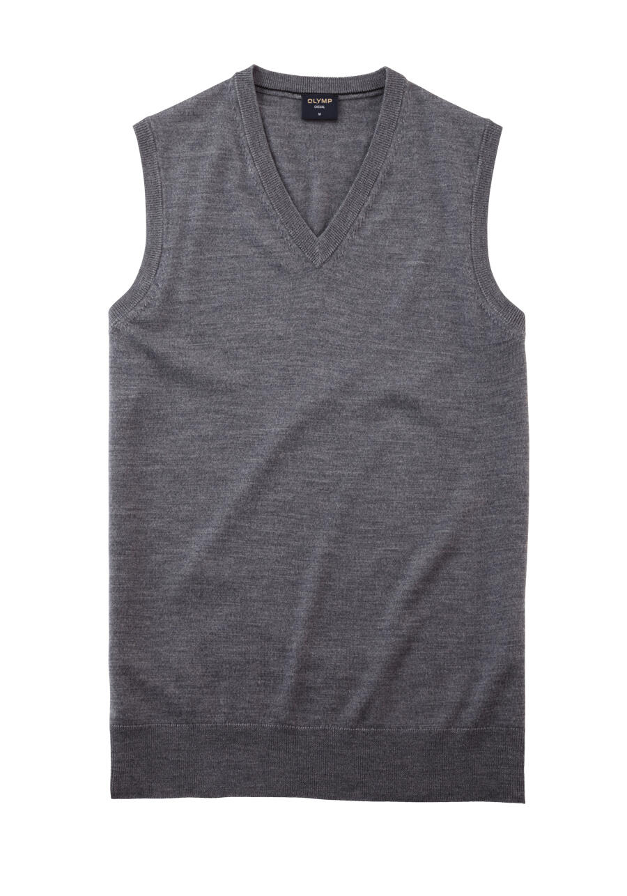 Produktbild fr 'OLYMP Casual regular fit Pullunder V-Ausschnitt hellgrau'